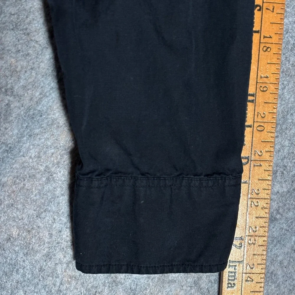 Banana Republic Utility Shirt Mens S Black 100% Cotton Long Sleeve Button Up VTG